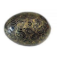 Better World Aboriginal Art Handpainted Decorative Lacquered Egg & Stand - Seven Sisters (Black)