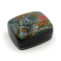 Better World Aboriginal Art Lacquered Large Trinket Box - Two Sisters