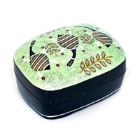 Better World Aboriginal Art Lacquered Large Trinket Box - Turtles 