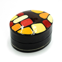 Better World Aboriginal Art Lacquered Pill Box - Puli Stones