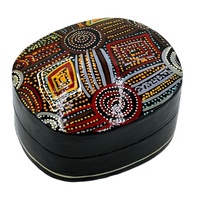 Better World Aboriginal Art Lacquered SMALL Trinket Box - Body Paint