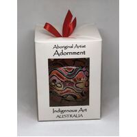 Warlukurlangu Aboriginal Art  Giftboxed 7cm Xmas Bauble - Mina Mina Dreaming 