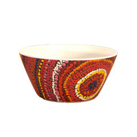 Utopia Aboriginal Art Bamboo Small Bowl - Sunrise of my Mothers Country 