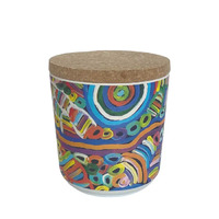 Utopia Aboriginal Art Bamboo Fibre 10cm Cannister (Small) - My Mother&#39;s Country
