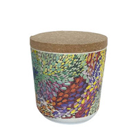 Utopia Aboriginal Art Bamboo Fibre 10cm Cannister (Small) - Firesparks