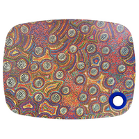 Utopia Aboriginal Art Bamboo Fibre Cheese Board/Platter - Wild Orange