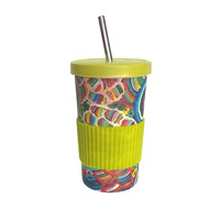 Utopia Aboriginal Art Bamboo Fibre Large Tumbler Straw/Lid - My Mother&#39;s Story