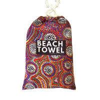 Utopia Aboriginal Art Waffle Microfibre Large Beach Towel (164cm x 80cm) - Atwakeye