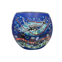 Danny Eastwood  Aboriginal Art Tealight Candle Holder (11cm) - Roo Dreaming
