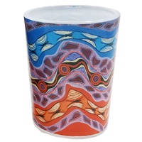 Tobwabba Aboriginal Art Tealight Candle Holder - Oyster Spirits