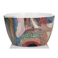 Marianne Burton Aboriginal Art China Nut Bowl - Punmu Waterholes