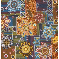 Jijaka Aboriginal Art Cotton Cushion Cover - Spinifex