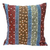 Warrina Aboriginal Art Cotton Cushion Cover (40cm x 40cm) - Four Seasons