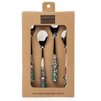 Coral Hayes Pananka Aboriginal Art Teaspoon (Set 4) - Gathering of Bush Bananas