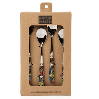 Justin Butler Aboriginal Art Teaspoon (Set 4) - The Dingo and Kangaroo Storyline
