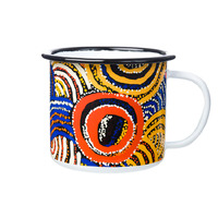 Papulankutja Aboriginal Arts Enamel Mug (350ml) - Mulga Country