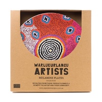 Warlukurlangu Aboriginal Art Melamine Plate Set (4) - Green Budgerigar Dreaming