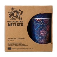 Warlukurlangu Aboriginal Art Melamine Tumblers (Set 4) - Seven Sisters Dreaming