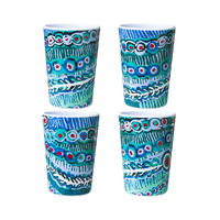 Warlukurlangu Aboriginal Art Melamine Tumblers (Set 4) - Two Dogs Dreaming