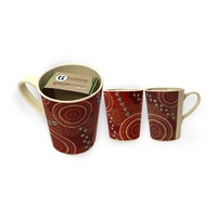Bunabiri Aboriginal Art Bamboo Fibre Enviro Mug - Dry Season