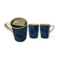 Bunabiri Aboriginal Art Bamboo Fibre Enviro Mug - Wet Season