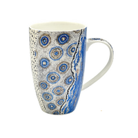 Better World Aboriginal Art Boxed Fine Bone China Mug - Ocean and Earth