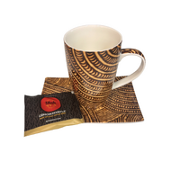 Punu Giftset - Better World Aboriginal Art -  Fine Bone China Mug/Cake Plate/Tea