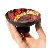 Better World Aboriginal Art - Powder Coated Small Bowl - Hailstorm Dreaming