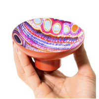 Better World Aboriginal Art - Powder Coated Small Bowl - Two Dogs Dreaming