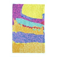 Aboriginal Art Handmade (3&#39;x 2&#39;) Wool Rug (Chainstitched) (91cm x 61cm) - My Country