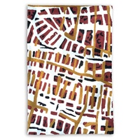 Aboriginal Art Handmade (3&#39;x 2&#39;) Wool Rug (Chainstitched) (91cm x 61cm) - Rainbow Serpent