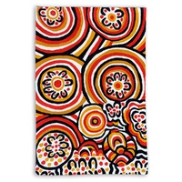 Aboriginal Art Handmade (3&#39;x 2&#39;) Wool Rug (Chainstitched) (91cm x 61cm) - Seven Sisters