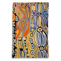Aboriginal Art Handmade (3&#39;x 2&#39;) Wool Rug (Chainstitched) (91cm x 61cm) - Ngalyipi (Snake Vine 2)