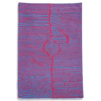 Aboriginal Art Handmade (3&#39;x 2&#39;) Wool Rug (Chainstitched) (91cm x 61cm) - Desert Rain