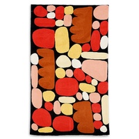 Aboriginal Art Handmade (3&#39;x 2&#39;) Wool Rug (Chainstitched) (91cm x 61cm) - Puli (Stones)