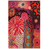 Aboriginal Art Handmade (6'x 4') Wool Rug (Chainstitched) (183cm x 122cm) - Family & Country