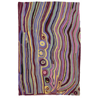 Aboriginal Art Handmade (6&#39;x 4&#39;) Wool Rug (Chainstitched) (183cm x 122cm) - Lappi Lappi (Rockholes)
