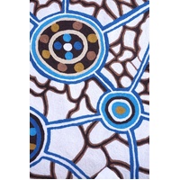 Aboriginal Art Handmade (8&#39;x 5&#39;) Wool Rug (Chainstitched) (244cm x 152cm) - Migration Patterns