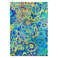 Aboriginal Art Handmade (8&#39;x 5&#39;) Wool Rug (Chainstitched) (244cm x 152cm) - Ngarrindjeri Country