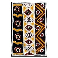 Aboriginal Art Handmade (6'x 4') Wool Rug (Chainstitched) (183cm x 122cm) - Bark Painting