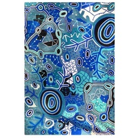 Aboriginal Art Handmade (6&#39;x 4&#39;) Wool Rug (Chainstitched) (183cm x 122cm) - Pikilyi