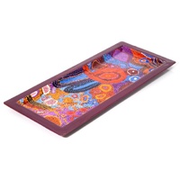Better World Aboriginal Art Long Steel Platter [36x15cm] - Seven Sisters