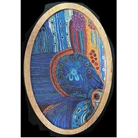 Better World Aboriginal Art Timber Resin Oval Platter - Two Sisters