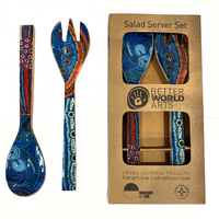 Better World Aboriginal Art Wooden/Resin Salad Server (2pce) - Two Sisters