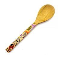 Better World Aboriginal Art Wooden/Resin Serving Spoon - Yam &amp; Bush Tomato Dreaming