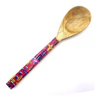 Better World Aboriginal Art Wooden/Resin Serving Spoon - Medicine Plants