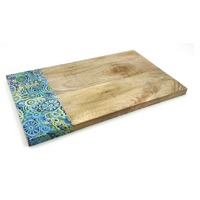 Better World Aboriginal Art Timber Resin Serving Board - Ngarrindjeri Country