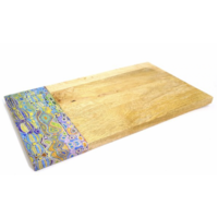 Better World Aboriginal Art Timber Resin Serving Board - Mina Mina Jukurrpa