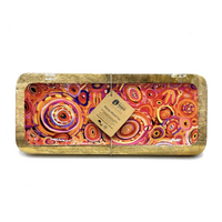 Better World Aboriginal Art Mango Wood Tray (31cm x 13cm)  - Ramindjeri