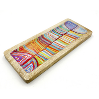 Better World Aboriginal Art Wooden Tray (31cm x 13cm)  - Snake Vine Dreaming